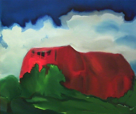 Red House with Cloud